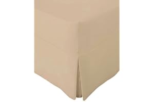 R&Z Extra Deep Non Iron Percale 180 Thread Count Fitted Valance Sheet Pleated (Latte, Pillow Pair)