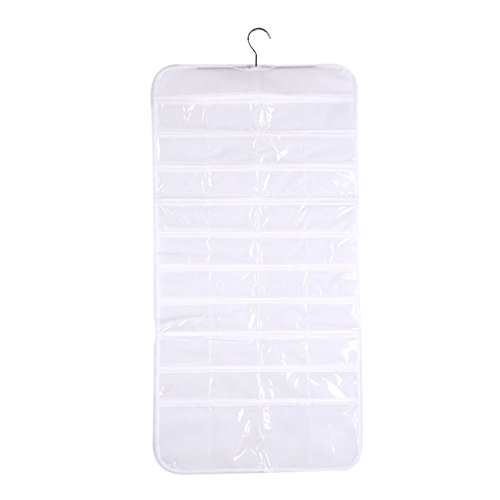 Generic Hängend 80 Taschen Schmuckaufbewahrung Schmuck Organizer – Weiß - 2
