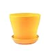 Produktbild Anqeeso Blumentopf, Kunststoff, Kreis Blumentöpfe Pflanzgefäße mit Untertasse Palette des frischen Setzlinge Töpfe für Home Office Dekoration, 5 Größe, Orange, xl