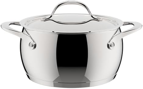 Lagostina Orchestra Casseruola Fonda Con Coperchio e Due Manici In Acciaio Inox 18/10 Ø 24cm, Fondo Lagotherm 3 Strati, Effetto Specchio Esterno e Interno Satinato, per Tutte le Fonti di Calore