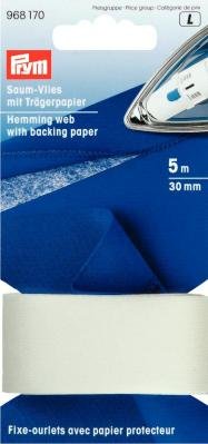 Prym Fixe-ourlets (avec papier protecteur) 30 mm blanc