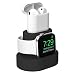 Produktbild JIELIELE Ständer für Apple Watch & Airpods Silikon Ladestation Smartwatch Zubehör Aufladen Halter zum Apple Watch Series 4/3/2/1 Airpods (Black)