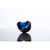 Lichtschale blau, Größe XS, Beton schwarz - grau | Unikat handmade | Geburtstagsgeschenk | Einzigartiges Geschenk | Gartendeko | Geschenk Idee