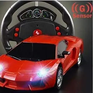SuNZita Gravity Sensor Steering Remote Control Racing Car for Boys Age 4+ Years I Rechargeable Battery Set I Multimodal and Multi Color I Pack of 1 Car (Steering Gravity Sensor Car)