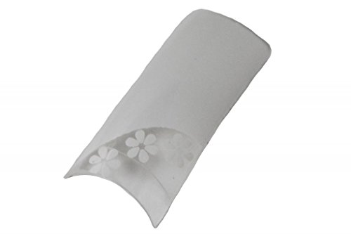 Effect Beauty 50pcs Elegant White Flower Acrylic Pre-Designed Nail Tips - Tip Sizes 1-10
