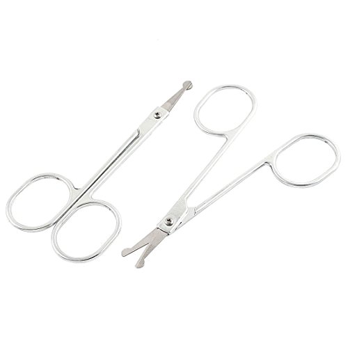 Eyebrow Scissor - SODIAL(R) Round Tip Eyebrow Nose Hair Trimming Trimmer Scissors 2 Pcs
