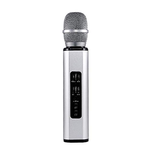 Preisvergleich Produktbild xianjun Wireless Bluetooth Karaoke Microphone - Multifunctional Double Speakers Portable Intelligent Microphone for iPhone / Android / iPad / PC