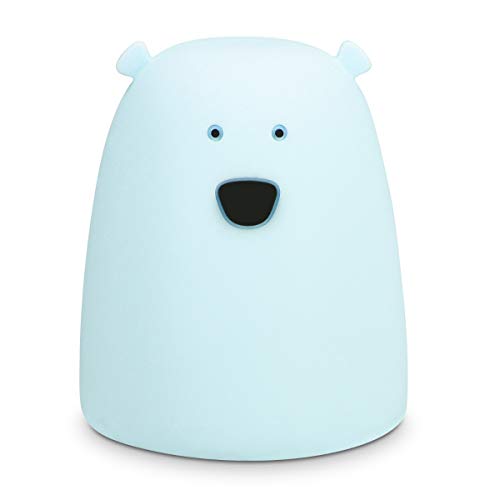 Preisvergleich Produktbild Navaris XS LED Nachtlicht Bär Design - mit Energiesparfunktion - Süße Farbwechsel Kinder Nachttischlampe - Schlummerlicht Nachtlampe in Blau