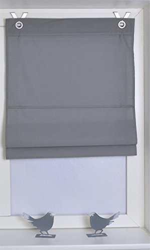 Raffrollo / Ösenrollo Kessy Bessy grau 80 * 140 cm