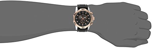 Joshua & Sons Men's JX109RGB Round Black Dial Chronograph Quartz Two Tone Strap Watch