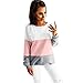 Produktbild Yesmile Damen Kapuzenpullover Frauen Streifen Herbst Freizeit Sweatshirt Langärmeliges Casual Bluse mit Kapuze Kapuzenpullover Hoodie Langarm Damen Weihnachten Pullover