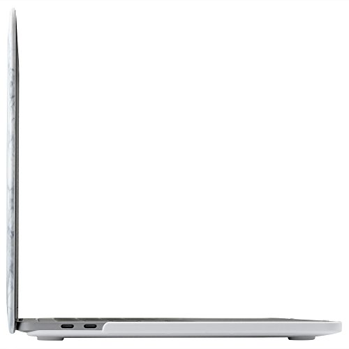 iDOO MacBook Schutzhülle / Hard Case Cover Laptop Hülle [Für 2016 MacBook Pro 13 Zoll mit/ohne Touch Bar und Touch ID: A1706 und A1708] – matt, Weißer Marmor - 4