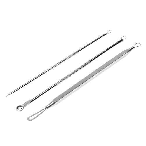 3pcs Hochwertig und Professionell Mitesser Entferner Set aus Edelstahl - 3
