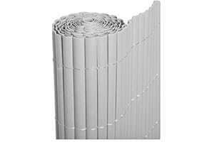 BONERVA | Cañizo PVC | Color Blanco | Valla de decoración Exterior para jardín y terraza | Media caña (2 X 3 Metros)