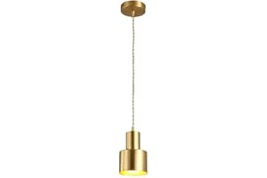 Hobaca® E27 Métal Doré Suspension Luminaire Moderne Lustre Industriel plafonnier Avec Câble Réglable de 120 CM éclairage Intérieur, Lampe Cuisine Salon Salle à Manger Chambre
