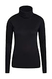 Enganliegende Ärmel Mountain Warehouse Meribel Damen Unterhemd Rolli Thermounterwäsche Skiunterwäsche Langarmshirt mit Rollkragen Winter Baselayer Schwarz DE 38 (EU 40)
