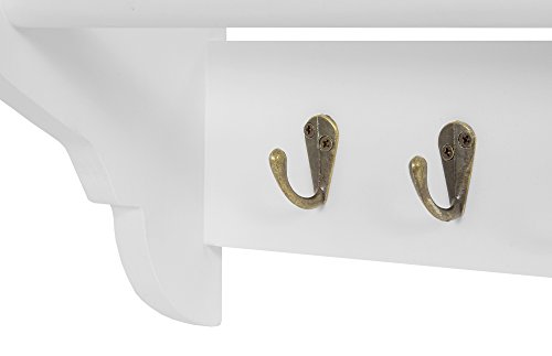 Küchenregal Küchenboard mit Handtuchhalter Landhaus Stil Wand Regal Weiß - 3