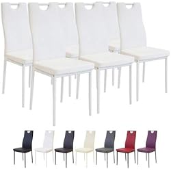 Albatros 2915 Salerno Lot de 6 chaises, Blanc