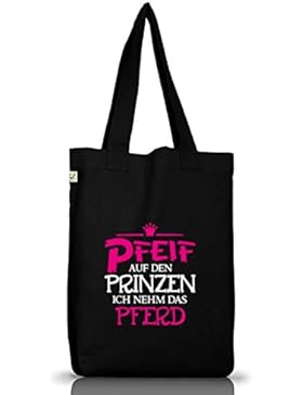 Shirtstreet24, Pfeif auf den Prinzen, Prinzessin Jutebeutel Stoff Tasche Earth Positive (ONE SIZE)