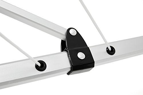 KHP Professional Premium Wäscheschirm für täglichen Gebrauch mit dicker 50m Wäscheleine! Wäschespinne einfach zu öffnen und höhenverstellbar + breiter Abstand der Leinen. Stabiler Wäscheschirm auch bei Wind mit Bodendübel zum Einbetonieren! - 5