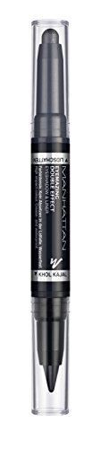 Manhattan Eyemazing Double Effect Eyeshadow & Liner, 2in1 Lidschatten & Eyeliner, wisch- und wasserfest, Schwarz Grau, Farbe 001, In The Black, 1er Pack (1 x 2 g)