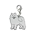 Produktbild Modisches Design Robustes Material Samojede Schlüsselanhänger Haustier Hund Label Anhänger Geschenk Schmuckstücke Tasche Handtasche Ornament DIY Handwerk (weiß)