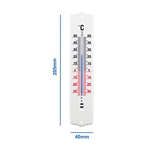 Analog Innen – Außen – Garten Thermometer 20 cm . Kunststoff weiß Deutsche Herstellung . Temperatur Anzeige – 35 bis + 50 °C - 3