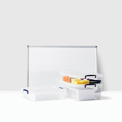 AmazonBasics – Aufbewahrungsboxen aus Kunststoff, transparent, mit Deckeln, 62 l, 5er-Pack - 5