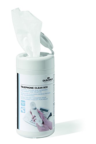 Durable 575802 Telephone Clean feuchte Reinigungstücher Spender mit 100 Stück