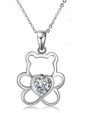 findout rhodiniertem 925er Sterling Silber einfach Winnie the Pooh. Anhänger Halskette (F621)