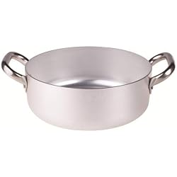 Pentole Agnelli Casserole Basse en Aluminium, avec 2 poignées en Acier Inoxydable - Argenté 60 l Argent