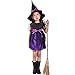 Produktbild Riou Kinder Langarm Halloween Kostüm Top Set Baby Kleidung Set Kleinkind Kleinkind Kinder Baby Mädchen Halloween Kleidung Kostüm Kleid Party Kleider Hut Outfitt Strampler Overall (100, Lila)