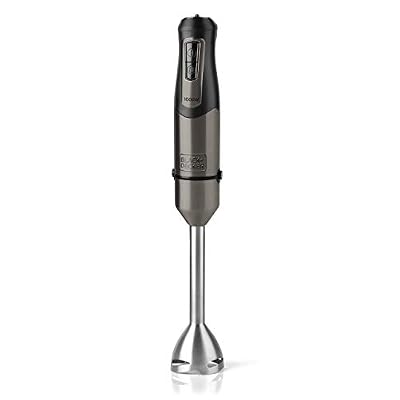 Black + Decker BXHB1000E Mixeur Plongeant, Acier inoxidable, Plastique, Noir