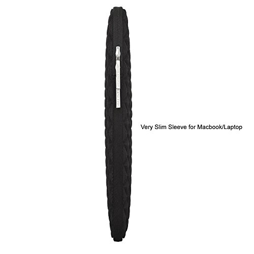 MOSISO Universal wasserresistente and stoßfest Lycra Laptop Schutzhülle mit Rautenmuster / Diamant-Muster Schaumpolsterung für 12,9 Zoll iPad Pro, 13-13,3 Zoll MacBook Pro, MacBook Air, Laptops, Tablets, Notebooks Chromebook, Schwarz - 5