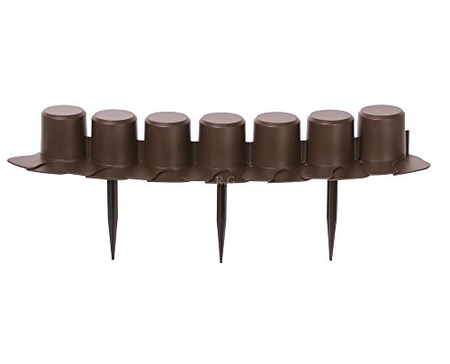 Palisade Rasenkante Beetumrandung Beeteinfassung 4,05m 3 FARBEN TOP (braun) - 2