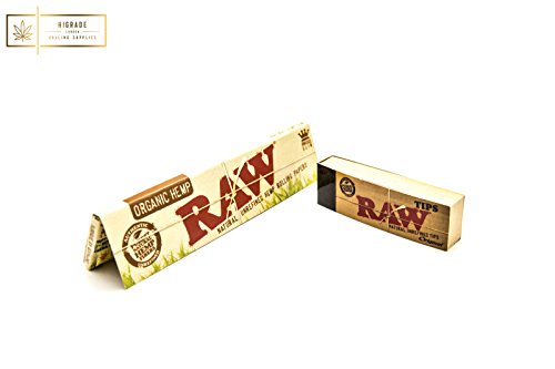 [5 Packs] RAW Organic King Size Rolling Papers mit [4 Broschüren] von Raw Rolling Tips - 4
