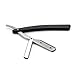 SODIAL(R) Black Plastic Steel Traditional Throat Cut Shaving Straight Blade Razor