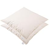 Kissen Claudia 2X Ausgewählte Premium Feder Kopfkissen (echte Federn, formstabil und flauschig) 80x80 cm 1300 Gramm Kissen Claudia 2X Ausgewählte Premium Feder Kopfkissen (echte Federn, formstabil und flauschig) 80x80 cm 1300 Gramm