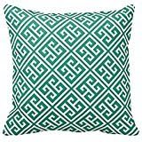 Personalized 18X18 Inch Square Cotton Pillowcases Emerald Green Greek Key Pattern Pillow Covers