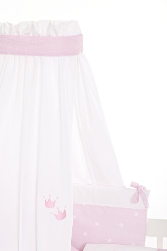 Träumeland TT12504 Himmel für Babybett Krönchen, 160 x 300 cm, rosa - 2