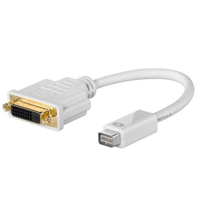 Wentronic Mini DVI-Adapter (Mini DVI Stecker auf DVI Kupplung) weiß