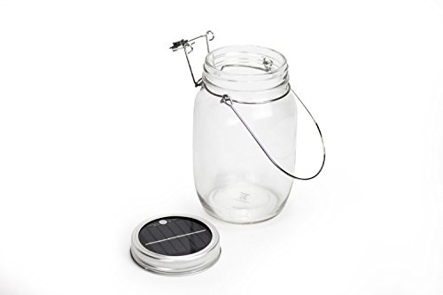 Trendario | LED Solar-Lampe im Einmachglas | Solar-Laterne als perfekte Gartenleuchte | Solar Sun Jar, Sonnen Hängeleuchte aus Glas | Solarglas mit extra langer leuchtdauer - 3
