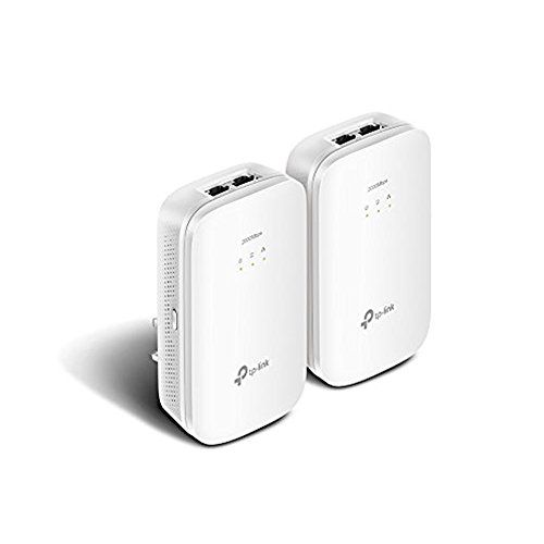 TP-Link 2000 Mbit/s 2-Port Gigabit Powerline Starter Kit, ideal für HD/3D/4 K-Video-Streaming und Online-Gaming, keine Konfiguration erforderlich, 2 × 2 MIMO mit Freisprechanlagen, UK-Stecker (tl-pa9020kit) - 2
