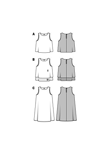 Burda 6541 Schnittmuster Top & Kleid ärmellos (Damen, Gr. 32 – 44) Level 1 super easy - 6