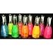 La Femme Set Of 9 nail polish with 9 UV glow neon nail polish GREEN YELLOW PINK ORANGE