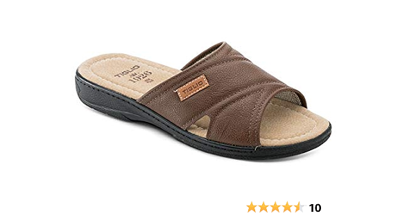 tiglio Pantofole Ciabatte Uomo 801 Eco Pelle Marrone : Amazon.it: Scarpe e  borse