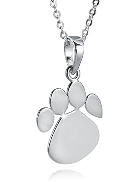 MATERIA Damen Kinder Kettenanhänger Pfote Tierpfote Silber 925 rhodiniert für Halsketten #KA-200