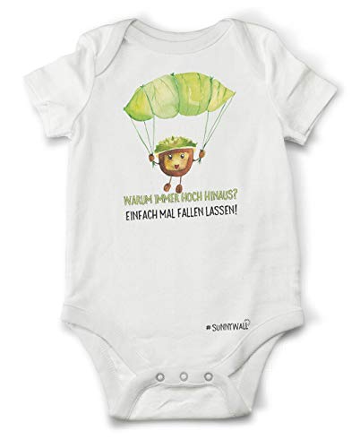 Sunnywall - Body para bebé, 100% algodón Bio, Unisex Motiv auf Weiss und Schwarz 12/18 Meses