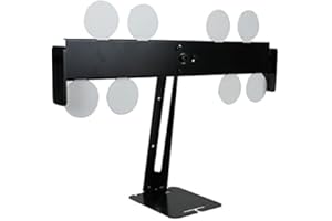 Atflbox Réinitialisation et Rotation du Support de Cible de tir en métal avec 8 plaques d'acier pour Pistolets à granulés Airsoft BB (équilibré)