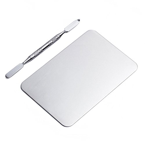 Your Choice NEW High Quality Lady Small Size Easy Carry Stainless Steel Cosmetic Makeup Palette Spatula Pro Best Foundation Palette Makeup Kit(115x75MM)